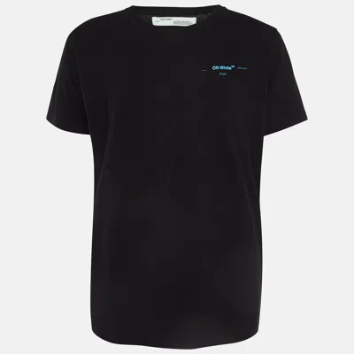 Pre-owned Off-white Black Back Logo Print Cotton T-shirt L