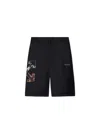 Off-white Black Barber Arrow Silk Bowling Shorts In Black