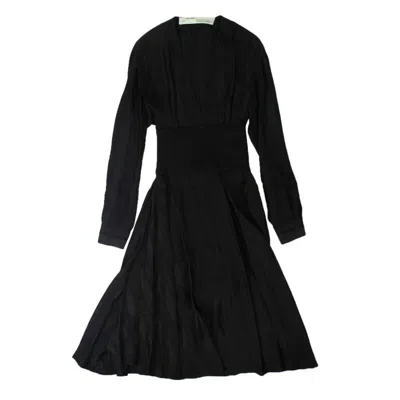 Off-white Black Belted Logo Midi Dress