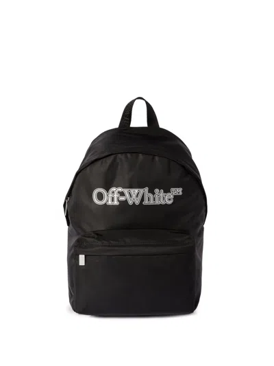 Off-white Kids' Bookish Logo-print Backpack In Black