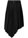 Off-white Off White Belted Pleated Skirt In Black