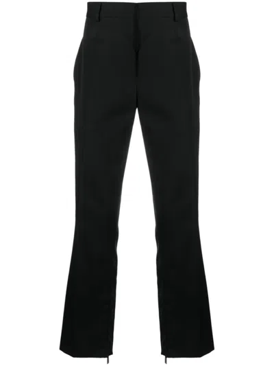 OFF-WHITE BLACK BLACK WOOL STRAIGHT-LEG TROUSERS