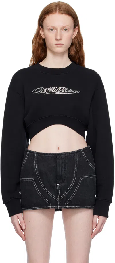 Off-white Black Bling Baseball Sweatshirt In Black/white