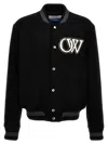 Off-white Off White "varsity" Bomber Jacket In Black