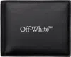 Off-white Off White™ Black Leather Bi Fold Wallet With Logo In Black - White