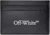 Off-white Bookish Logo-print Leather Cardholder In Black - White