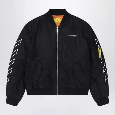 OFF-WHITE BLACK BOOKISH DIAGONAL BOMBER JACKET