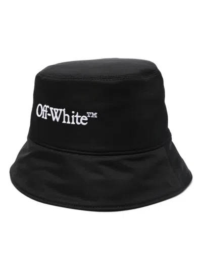 OFF-WHITE BLACK BOOKISH LOGO-EMBROIDERED HAT