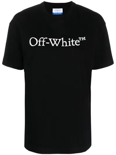 OFF-WHITE BLACK BIG LOGO BOOKISH COTTON T-SHIRT