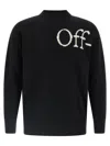Off-white Cozy Knit Sweater Long Sleeves In Black