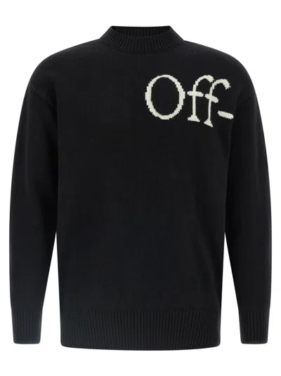 OFF-WHITE BLACK BOOKISH SHARED KNIT SWEATER