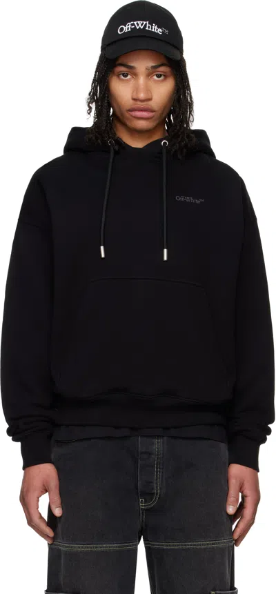 Off-white Black Bookish Skate Hoodie In Black - Anthracite