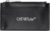 Off-white Logo Zip Card Holder In Black - White