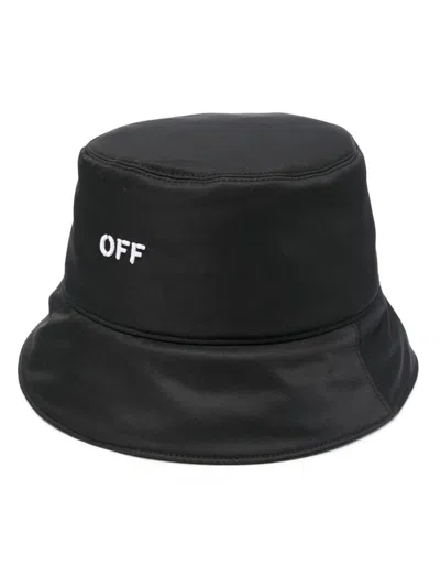 OFF-WHITE BLACK BUCKET HAT WITH OFF WRITING