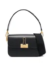 OFF-WHITE BLACK CALFSKIN BINDER SHOULDER HANDBAG