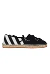 Off-white Black Canvas Espadrilles With Branded Ties In Black