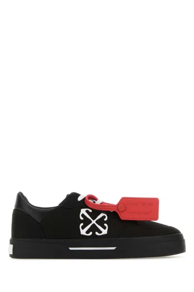 Off-white Black Canvas New Low Vulcanized Sneakers In Blackwhit