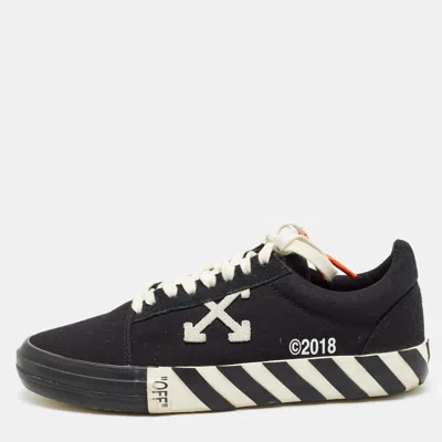 Pre-owned Off-white Black Canvas Vulcanized Low Top Trainers Size 41