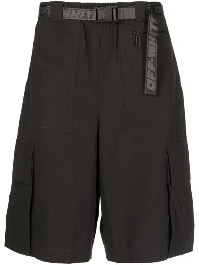 Off-white Black Cargo Bermuda Shorts