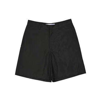 OFF-WHITE BLACK CASUAL SHORTS WITH DESIGN