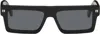 Off-white Chandler Rectangular Sunglasses In Black Dark Grey