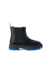Off-white Leather Chelsea Boots In Black