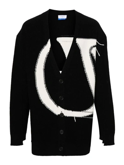 Off-white Black Chunky Knit Cardigan