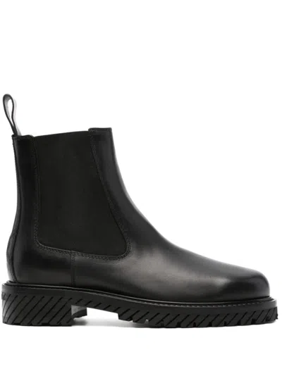 OFF-WHITE BLACK COMBAT ANKLE BOOTS