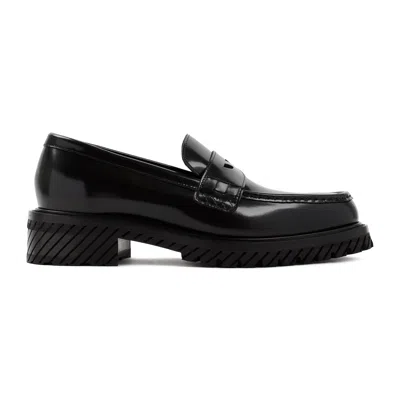 OFF-WHITE BLACK COMBAT LEATHER LOAFERS FOR MEN