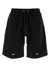 Off-white Casual Cotton Bermuda Shorts With Graphic Print In Black