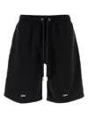 Off-white Casual Cotton Bermuda Shorts With Graphic Print In Black