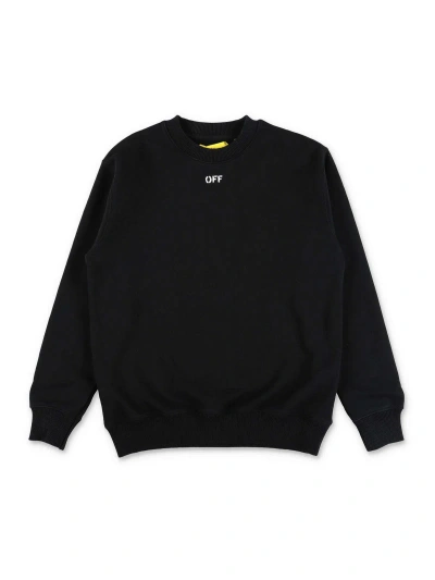 Off-white Kids' Black Cotton Boy Off White Sweatshirt