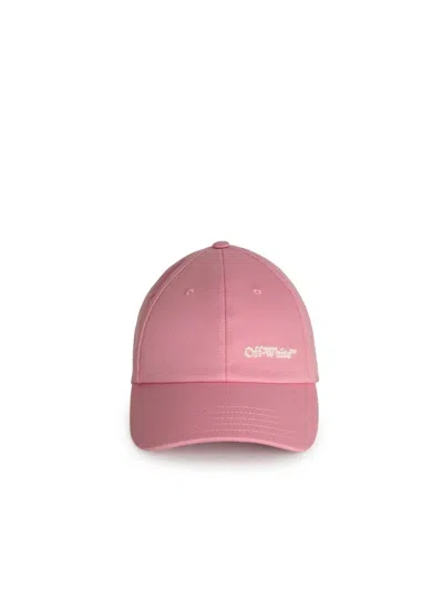 Off-white Cotton Cap Brim Curved Six-panel Design In Pink