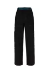 Off-white Cotton Cargo Pants With Multiple Pockets In Black