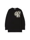 Off-white Black Cotton Cashmere Script Sweater In Black