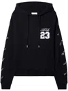 Off-white Embroidered Brushed Cotton Hoodie