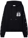OFF-WHITE BLACK COTTON HOODIE WITH MJ 23 PATCH