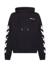 Off-white Brand-embroidery Kangaroo-pocket Relaxed-fit Cotton-jersey Hoody In Black