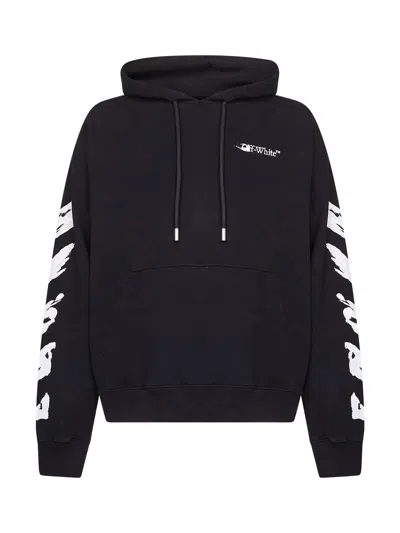 OFF-WHITE BLACK COTTON INK ARROW SKATE HOODIE