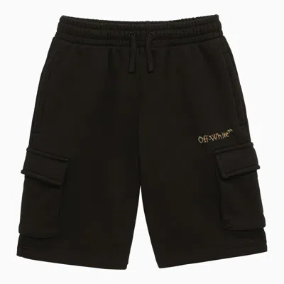 Off-white Black Cotton Shorts With Sketch Logo