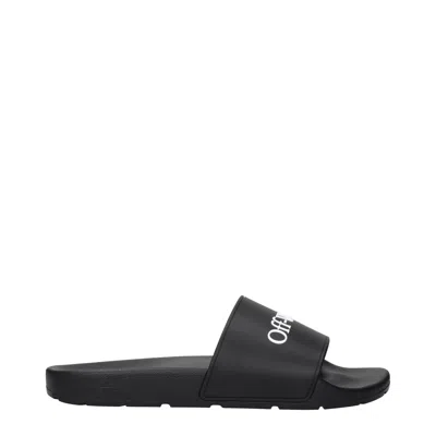 Off-white Black Cotton Slippers Sandals