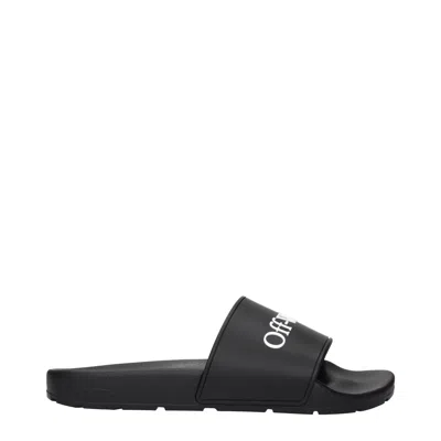 OFF-WHITE BLACK COTTON SLIPPERS SANDALS