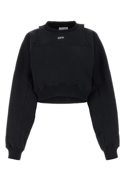 OFF-WHITE BLACK COTTON SWEATSHIRT