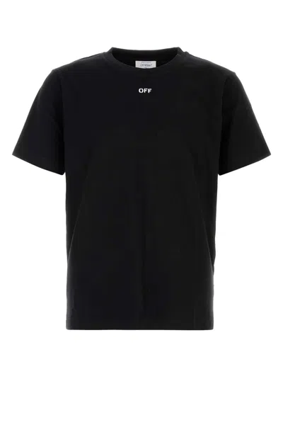OFF-WHITE BLACK COTTON T-SHIRT