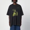 Off-white Oversized Black Cotton Crew-neck T-shirt In Black