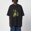 Off-white Oversized Black Cotton Crew-neck T-shirt In Multicolor