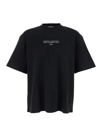 OFF-WHITE BLACK CREWNECK PRINTED T-SHIRT