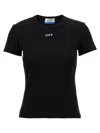 Off-white Off White Off Stamp Rib Basic Tee Black White In Black