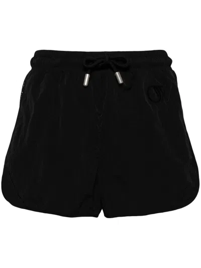 Off-white Black Crispy Shorts With Grid Detail