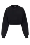 Off-white Logo Embroidered Cropped Sweatshirt In Black